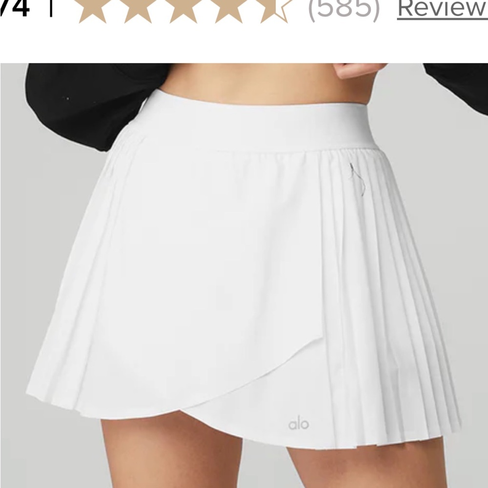 ALO Yoga Women's Aces White Pleated Skirt